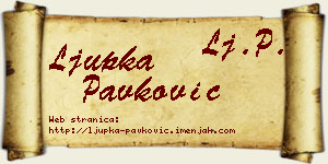 Ljupka Pavković vizit kartica